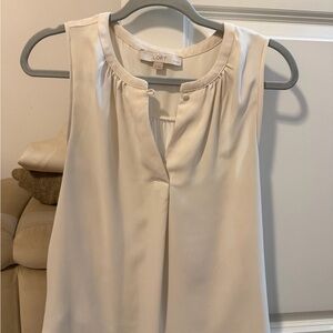 LOFT Ivory Sleeveless Top